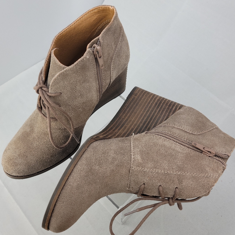 Lucky Brand Shylow Suede Wedge Booties Size 7M